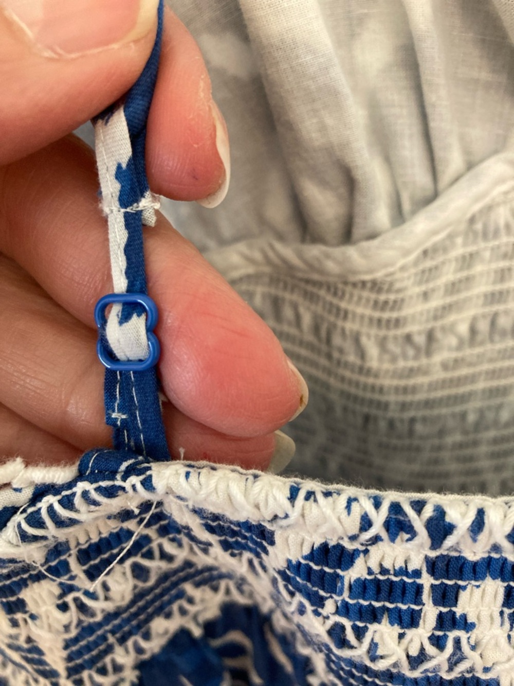 Caroline Constas Blue and White Floral Lace-Trim Dress - Picture 7 of 12